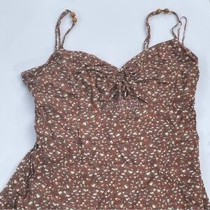Aeropostale brown keyhole floral dress